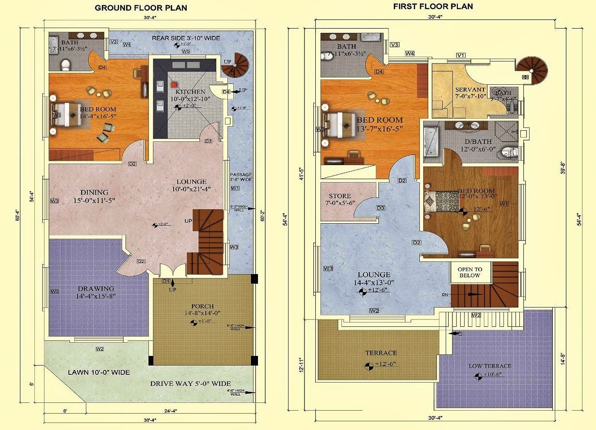 Bahria Homes - Karachi - 200 Sq Yd Floor Plan